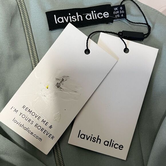 NWT Lavish Alice | Sage Green Pleated Cape Sleeve Midi Dress 4 - Picture 11 of 11